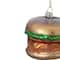 Juicy Golden Cheeseburger Glass Christmas Ornament